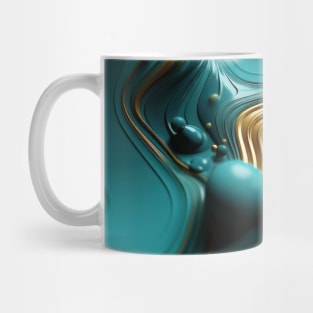 Funky Facade: Trompe-l’oeil Green Turquoise and Gold Mug